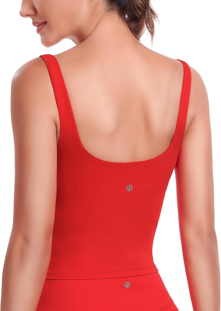 HeyNuts Zeal Bra Longline Classic U Back Medium Impact Wirefree Sports Bras, Workout Tank Tops wi... | Amazon (US)