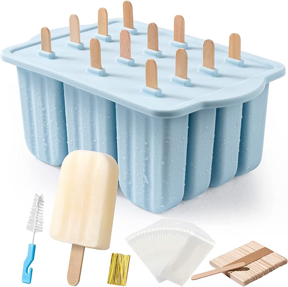 Popsicles Molds, MEETRUE 12 Pieces Silicone Popsicle Molds Easy-Release BPA-free Popsicle Maker M... | Amazon (US)