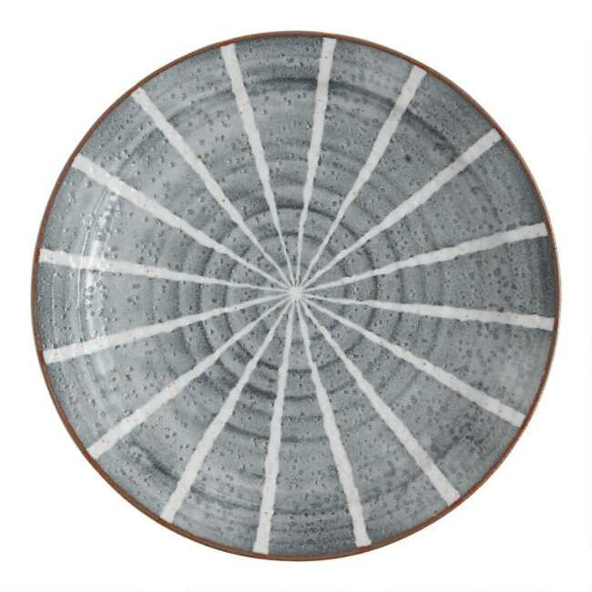 Blue And White Porcelain Line Dinner Plate | World Market