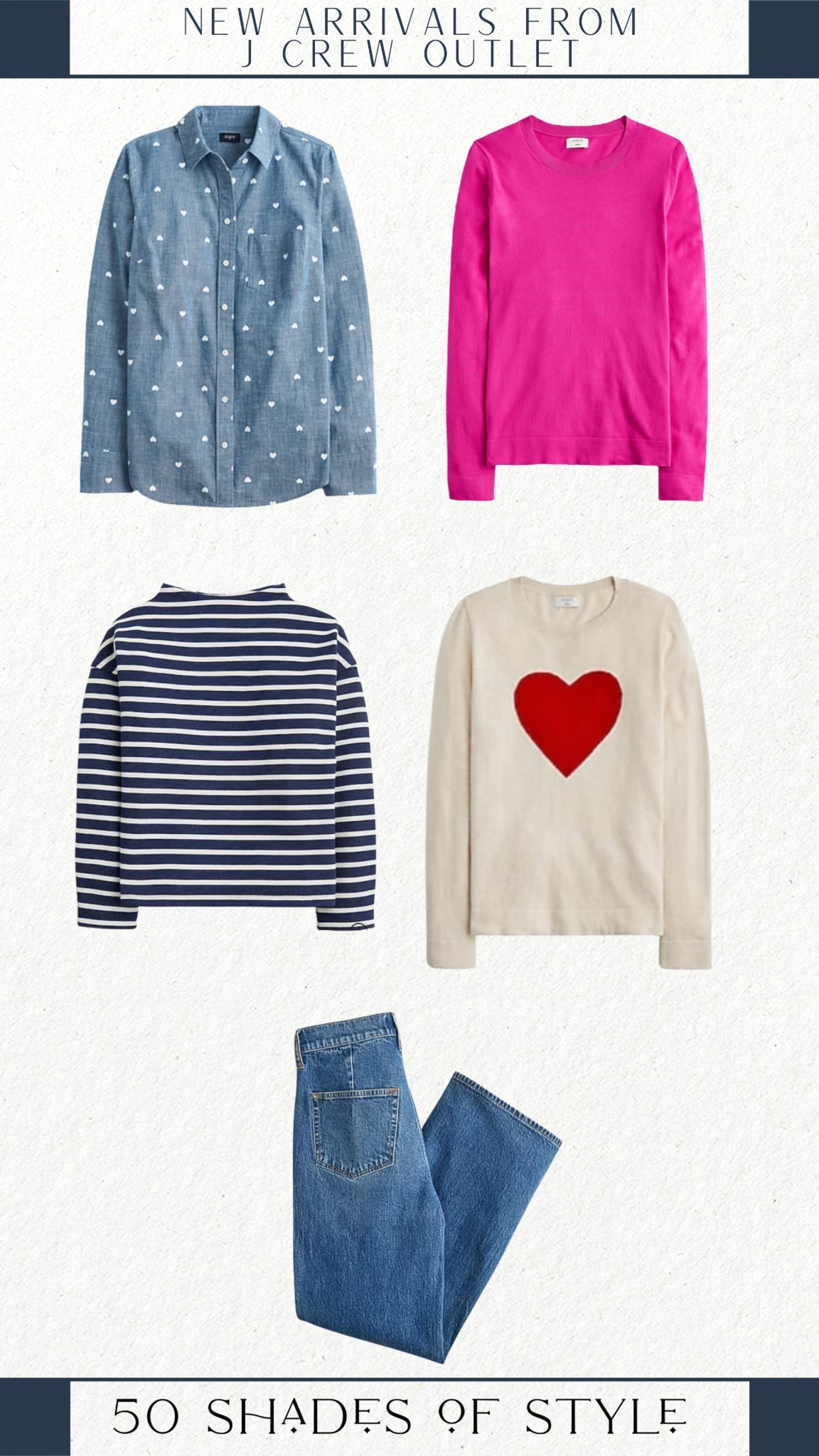 chambray button down, pink sweater, heart sweater, striped top, denim, winter outfit, valentine’s day outfit 

#LTKootd #LTKSeasonal #LTKOver40