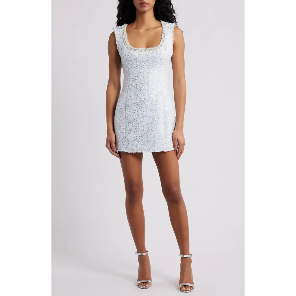LoveShackFancy Adelaine Sequin Sleeveless Minidress in Country Air at Nordstrom, Size 2 | Nordstrom