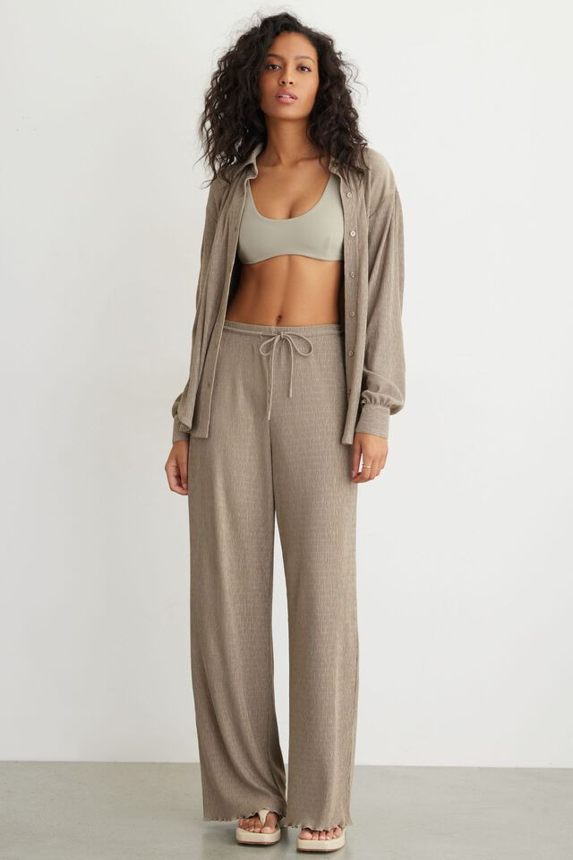Plissé  Knit Wide Leg Pants | Dynamite Clothing