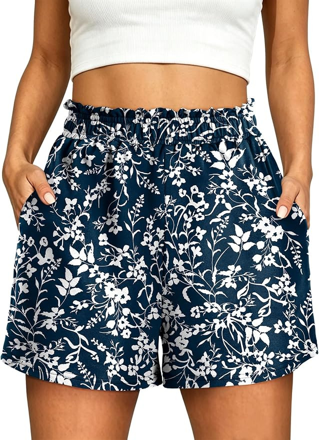 Angerella Shorts for Women Summer Casual Elastic Waisted Comfy Lightweight Trendy Lounge Shorts B... | Amazon (US)