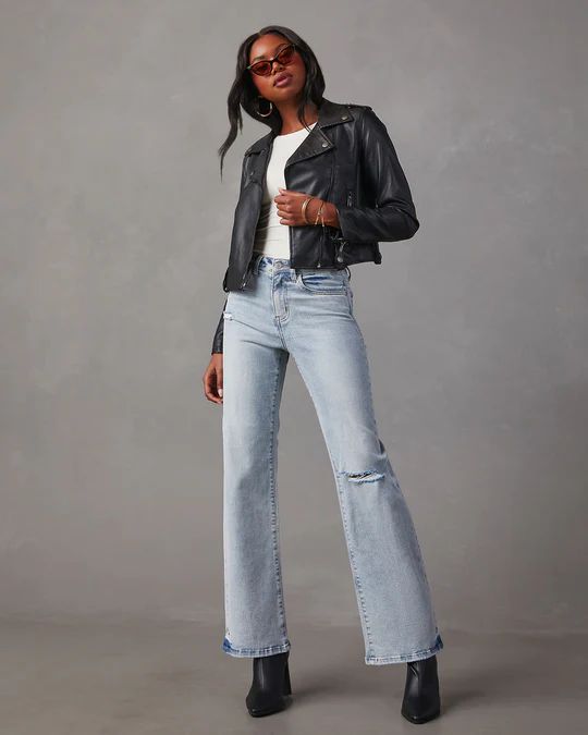 Crystal 90'S Vintage Distressed Flare Jeans | VICI Collection