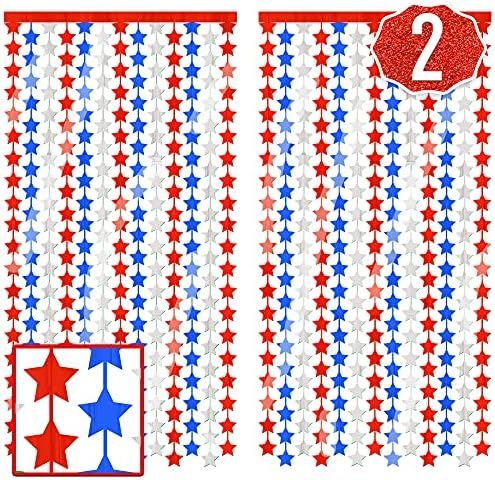 xo, Fetti Fourth of July Foil Curtain | Labor Day, America, Memorial Day, Independence Day, Red W... | Amazon (US)