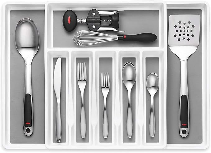 Expandable Cutlery Drawer Organizer, Flatware Drawer Tray for Silverware, Serving Utensils, Multi... | Amazon (US)