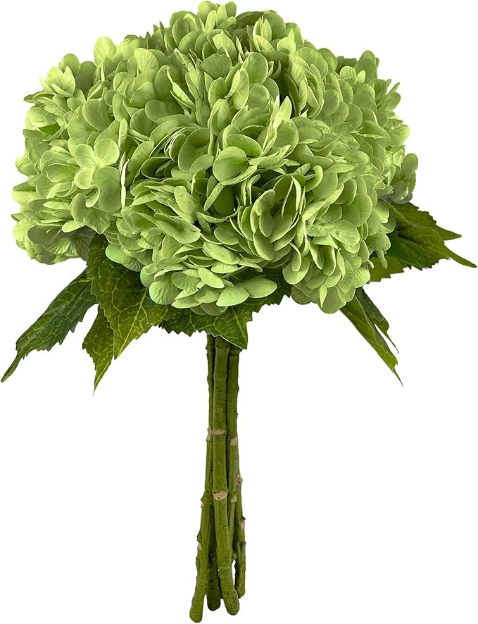 21In Bottle Green Artificial Hydrangea Flowers 5 Pcs Real Touch 3D Print Latex Flowers for Weddin... | Amazon (US)