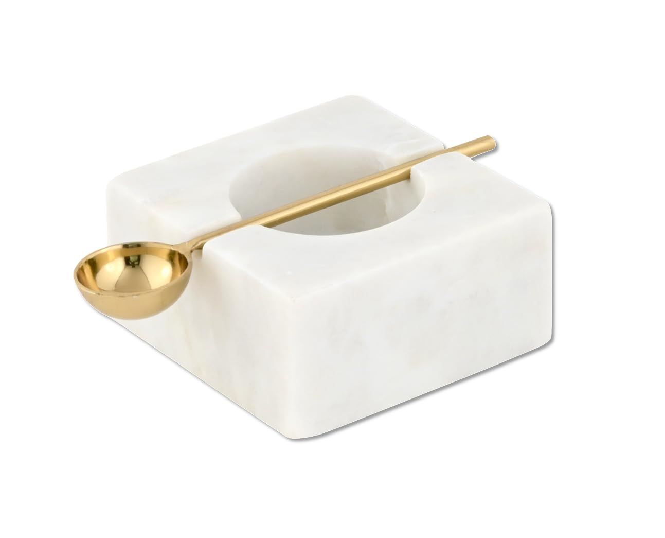 Cruiser’s Caché | White Marble Salt Cellar and Gold Spoon Set | Hand Crafted Natural Marble | ... | Amazon (US)