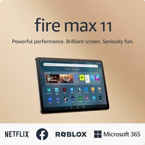 Amazon Fire Max 11 tablet, vivid 11” display, all-in-one for streaming, reading, and gaming, 14... | Amazon (US)