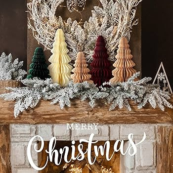 10 Pcs Paper Christmas Trees Honeycomb Christmas Trees 4/6/ 7/10 Inch 3D Honeycomb Xmas Paper Tre... | Amazon (US)