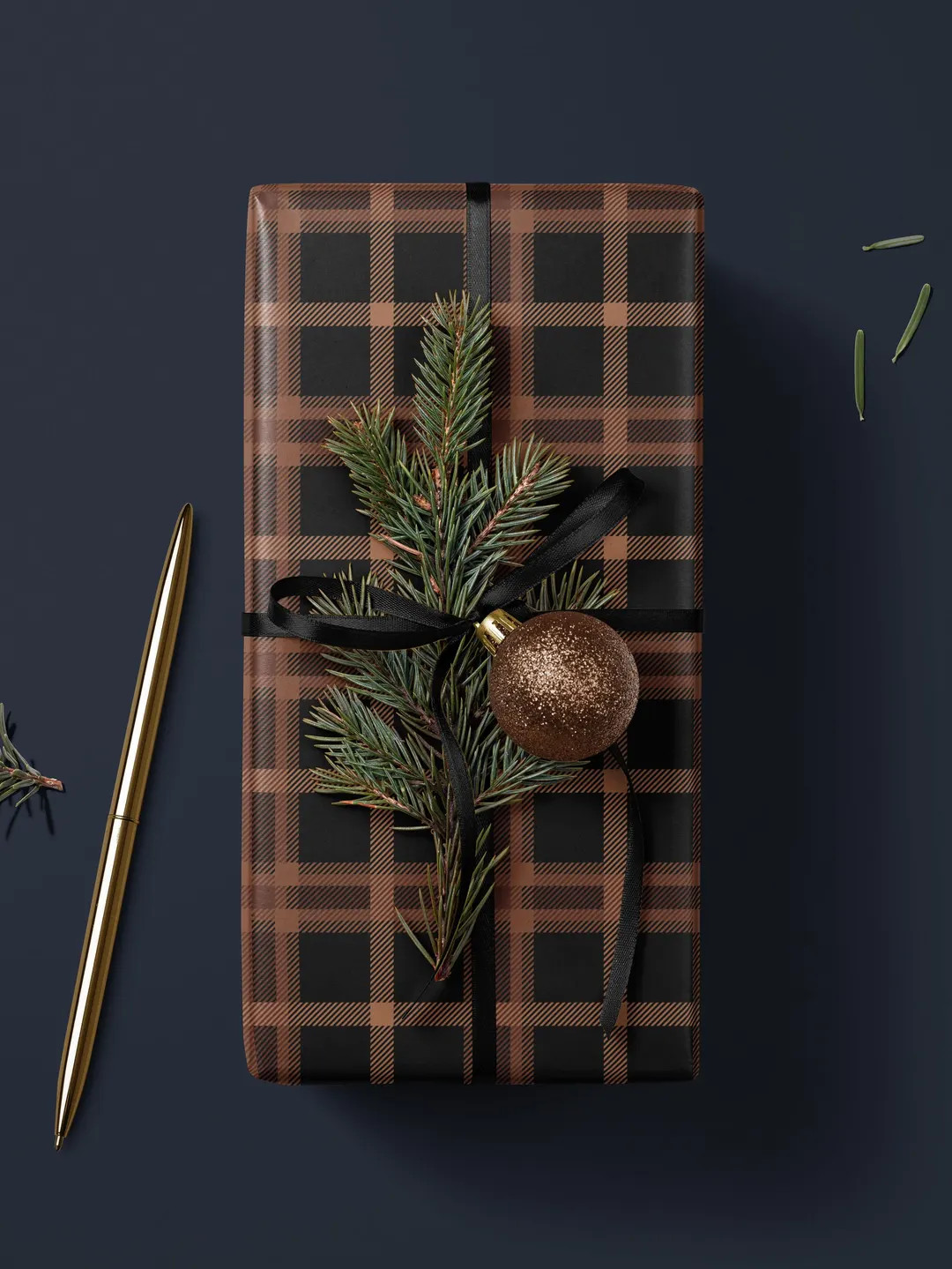 Brown Plaid Wrapping Paper Holiday Gift Wrap Christmas Present Wrapping Idea Christmas Party Gift... | Etsy (US)