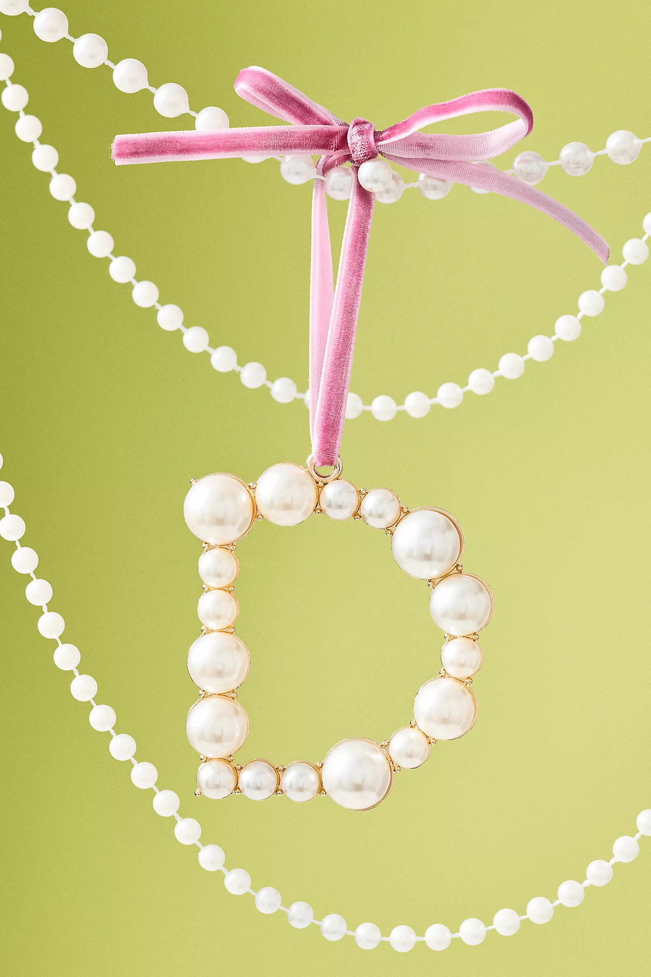 Pearl Monogram Ornament | Anthropologie (US)