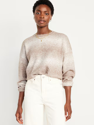 Cozy Crew-Neck Ombré Sweater | Old Navy (US)