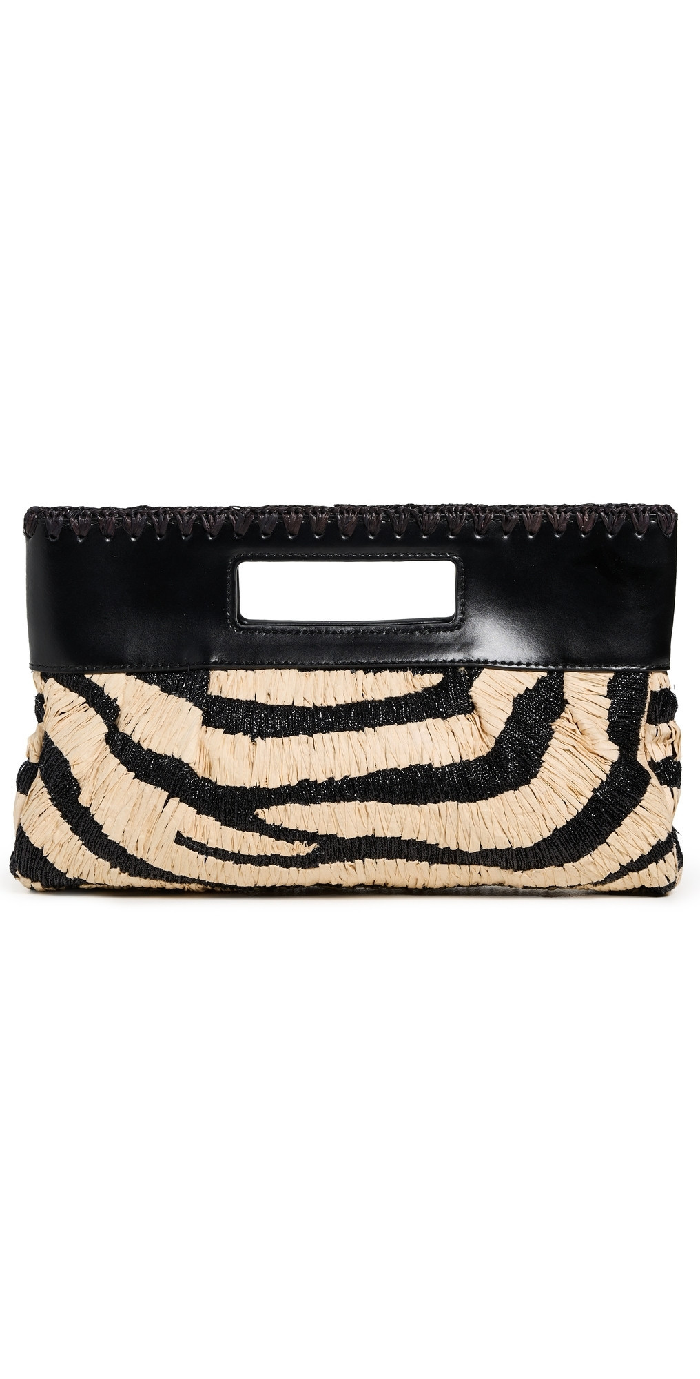 STAUD Lena Clutch Zebra Raffia One Size | Shopbop