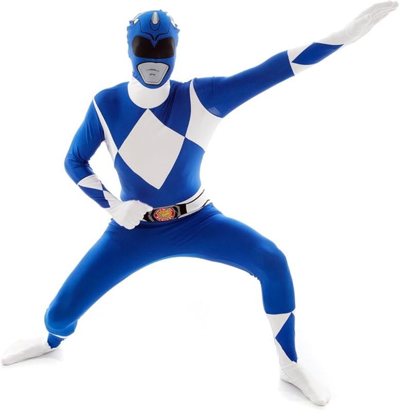 Morphsuits Blue Power Ranger Costume Adult Bodysuit Superhero Halloween Costumes for Men X-Large | Amazon (US)