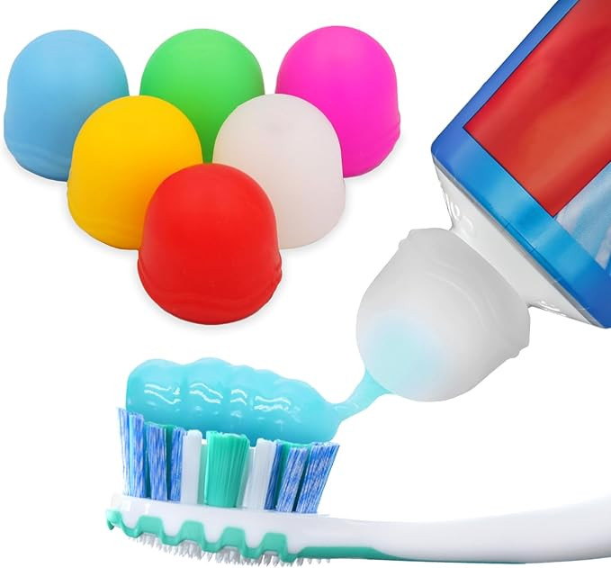Chrome Cherry SqueezMe Self-Closing Toothpaste Caps, Silicone Lid for Kids & Adults, No Mess Toot... | Amazon (US)