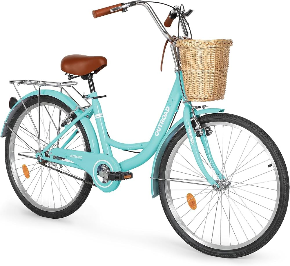 Outroad Beach Cruiser Bike, 24/26 inch Commuter Bicycle for Adult and Women,High-Carbon Steel Com... | Amazon (US)