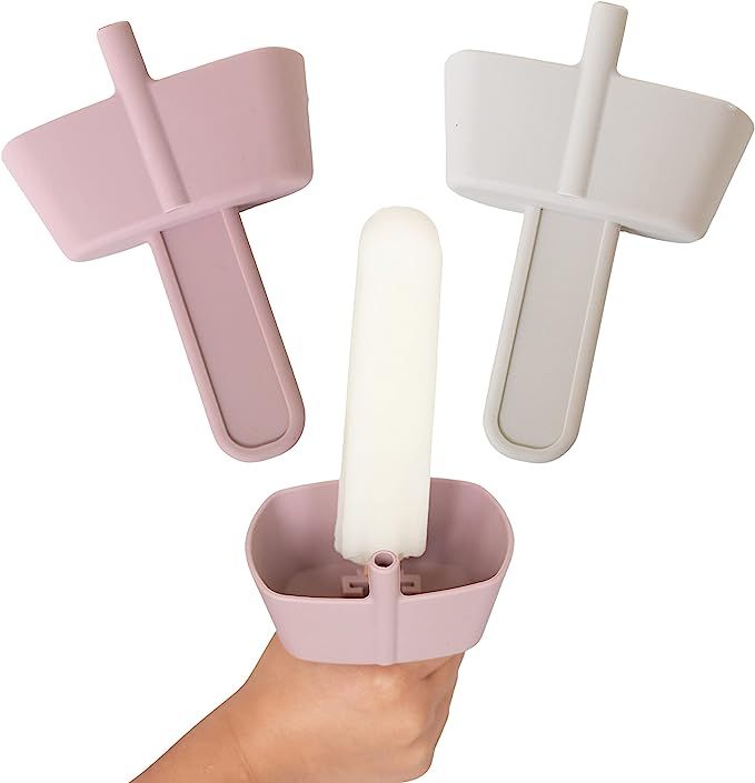Mango Co. Silicone Popsicle Holder For Kids No Drip With Built In Straw 2 PACK (Dusty Lilac/Light... | Amazon (US)