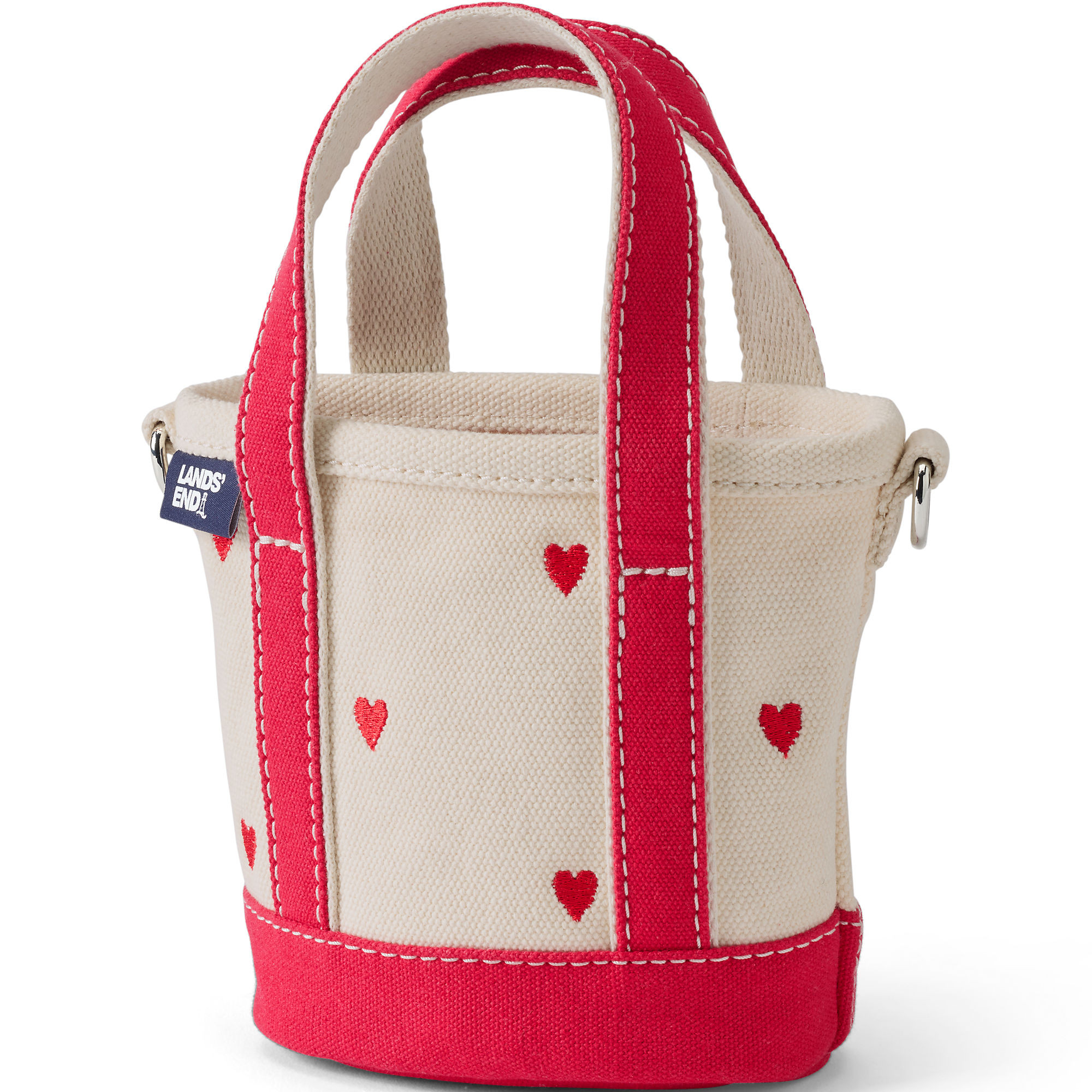 Mini Embroidered Open Top Canvas Tote Bag | Lands' End (US)