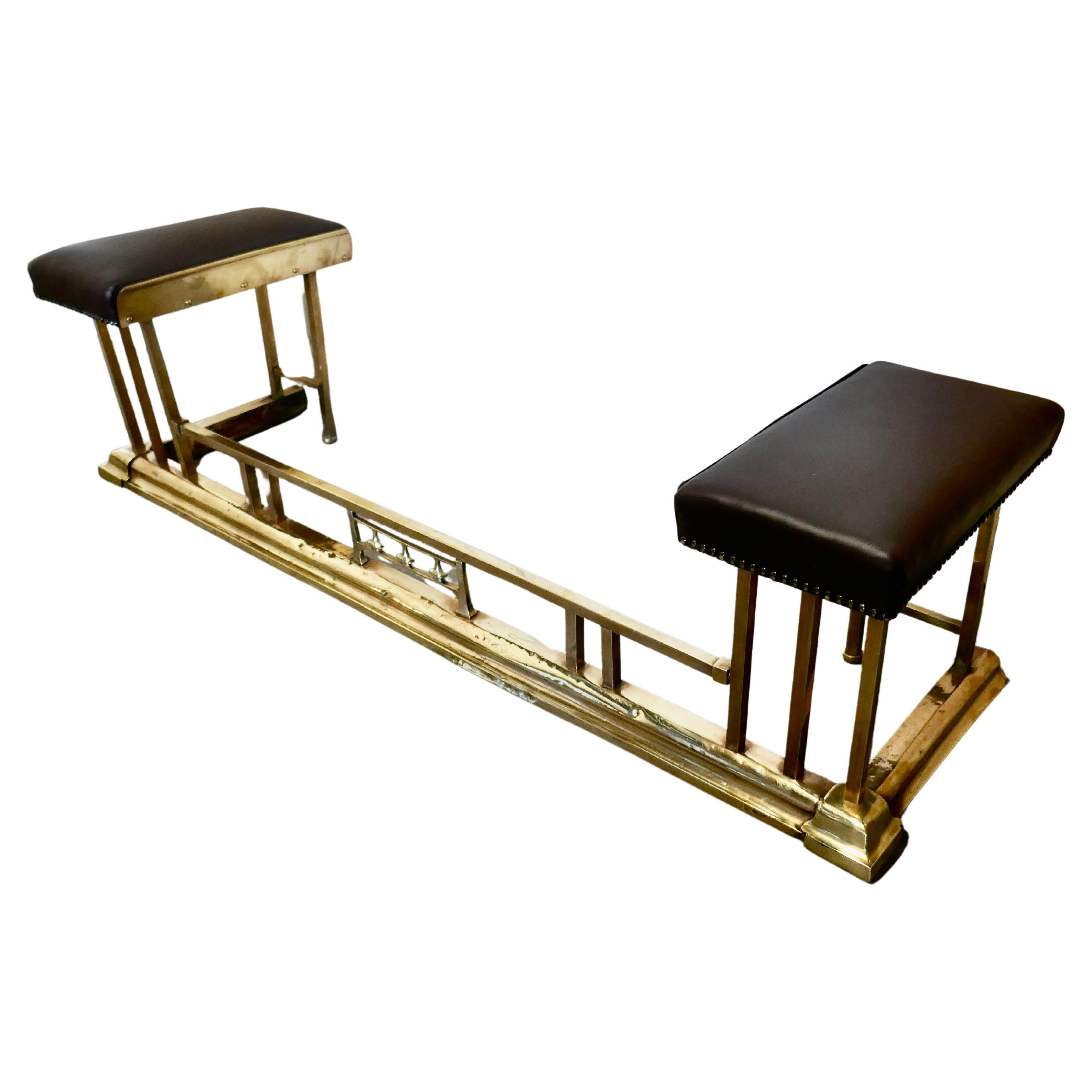 Brass and Leather Club Fender | 1stDibs