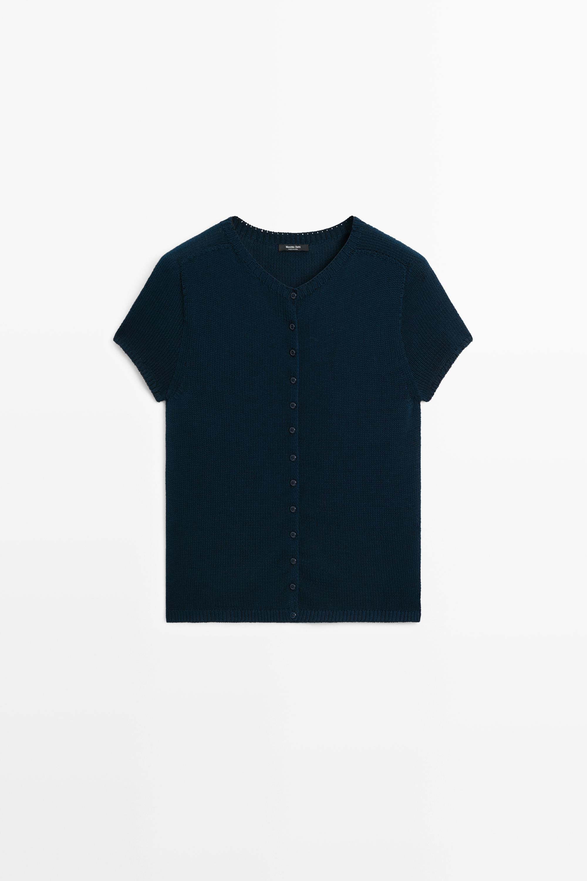 Cotton silk blend knit cardigan | Massimo Dutti UK