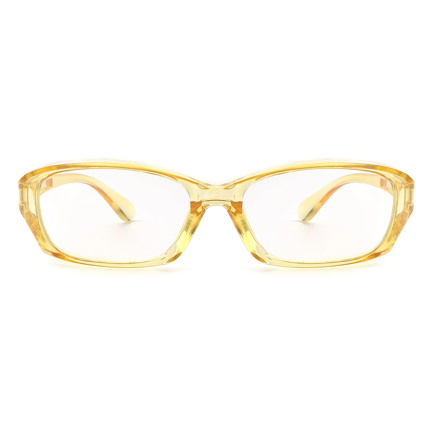 Yellow Frame Square Eyeglasses - Clear Lens Minimalist Daily Office Eyewear | Walmart (US)