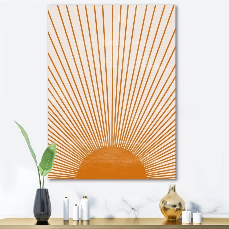Orange Sun Print III - Graphic Art on Canvas | Wayfair Professional