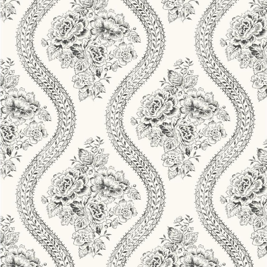 Coverlet Floral Wallpaper | Magnolia | Magnolia