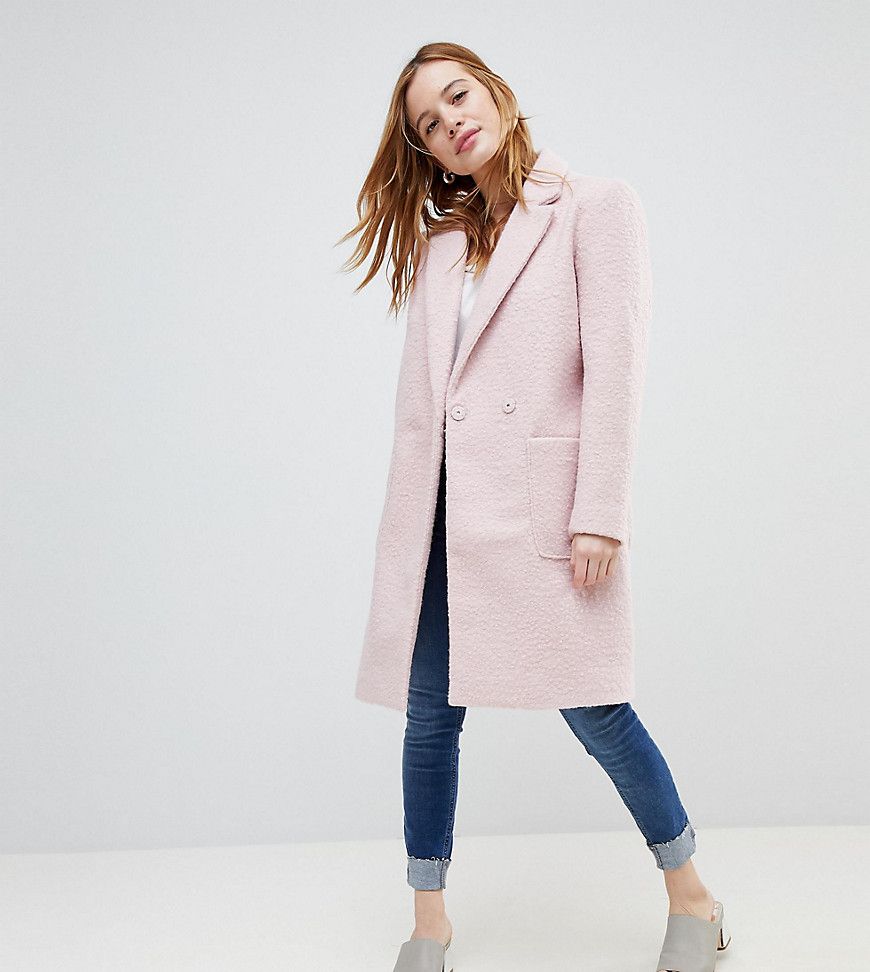 New Look Petite Tailored Coat - Pink | ASOS US