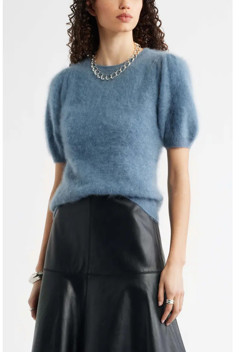 Femme Short Sleeve Brushed Cashmere Sweater (Women) | Nordstrom | Nordstrom