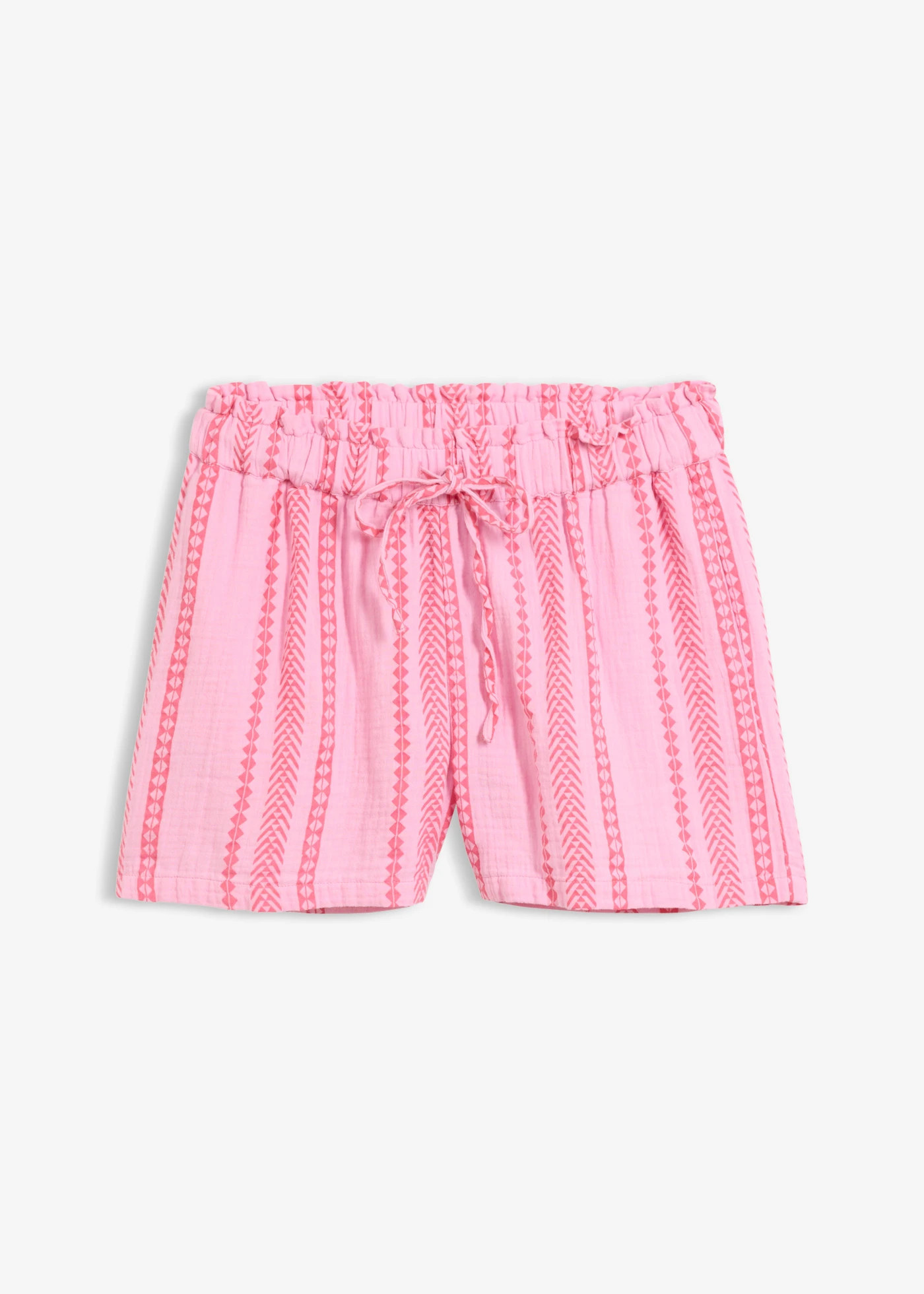 Short van luchtige mousseline roze-neonpink met print | Bonprix NL