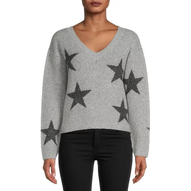 No Boundaries Juniors' Pullover Star Sweater - Walmart.com | Walmart (US)
