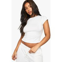 Womens Super Soft Cap Sleeve Fitted T-Shirt - White - 4 | boohoo (US & Canada)