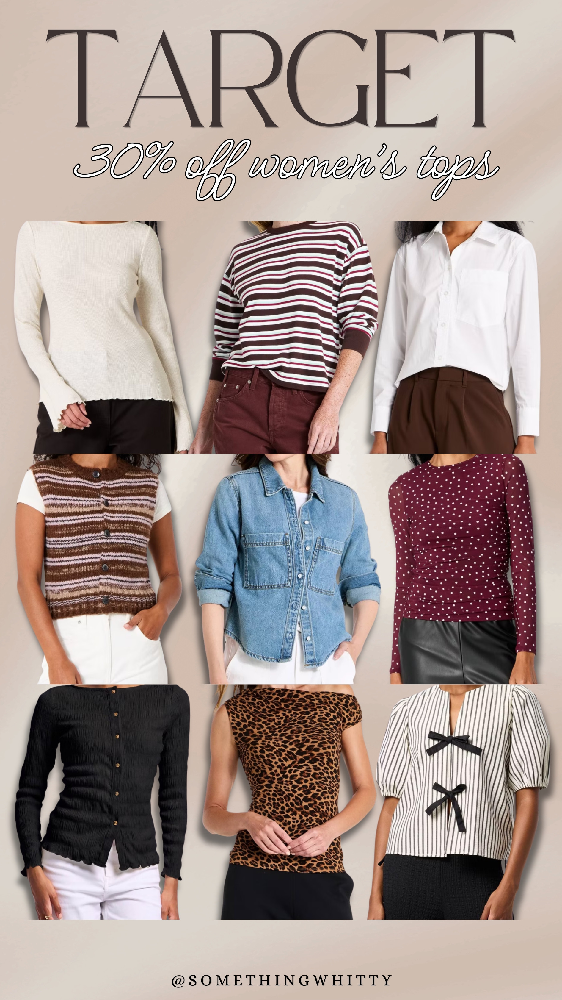 @Target 30% off women’s fall tops! New arrivals

#LTKootd #LTKSeasonal #LTKSaleAlert