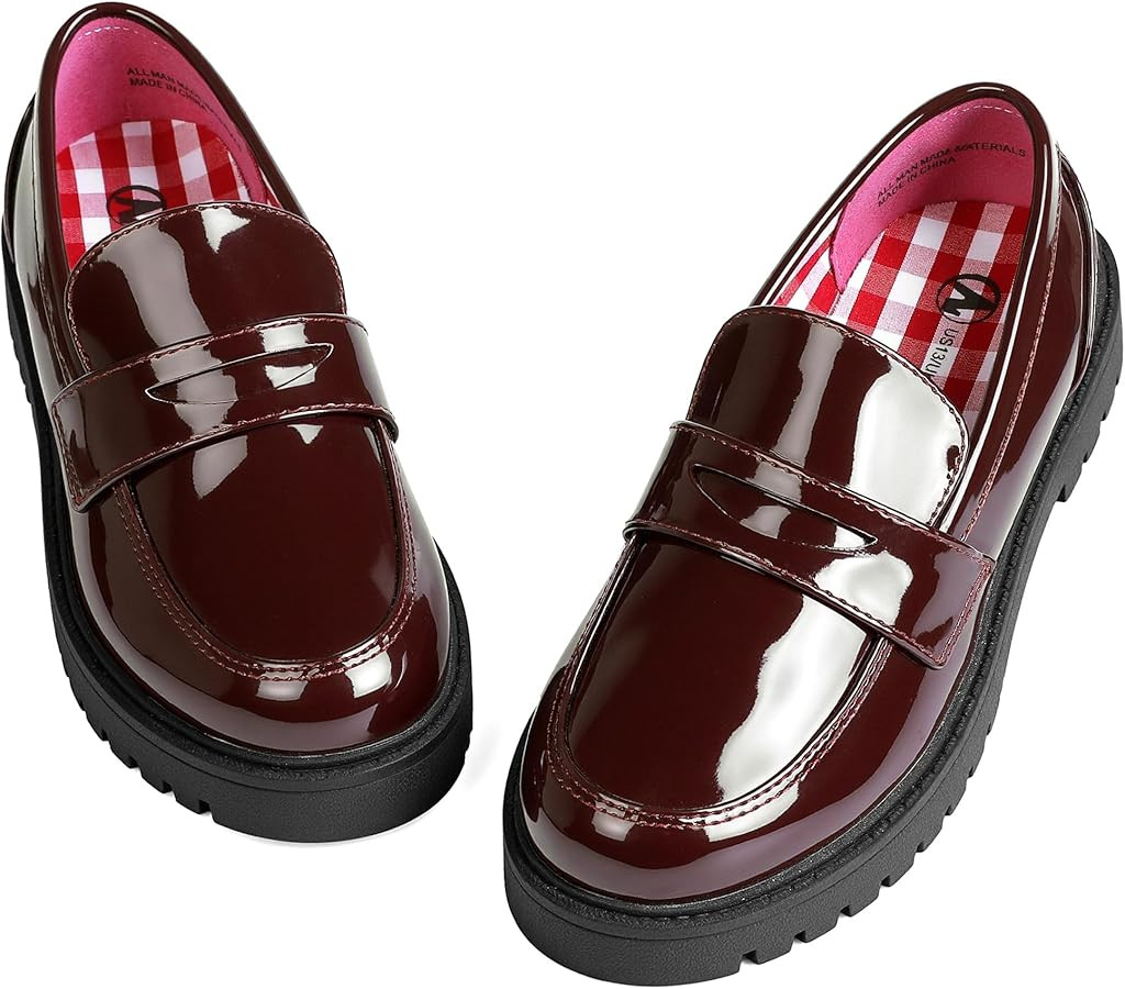 CareBey Girls Loafers Platform Loafers School Uniform Slip On Dress Shoes | Amazon (US)