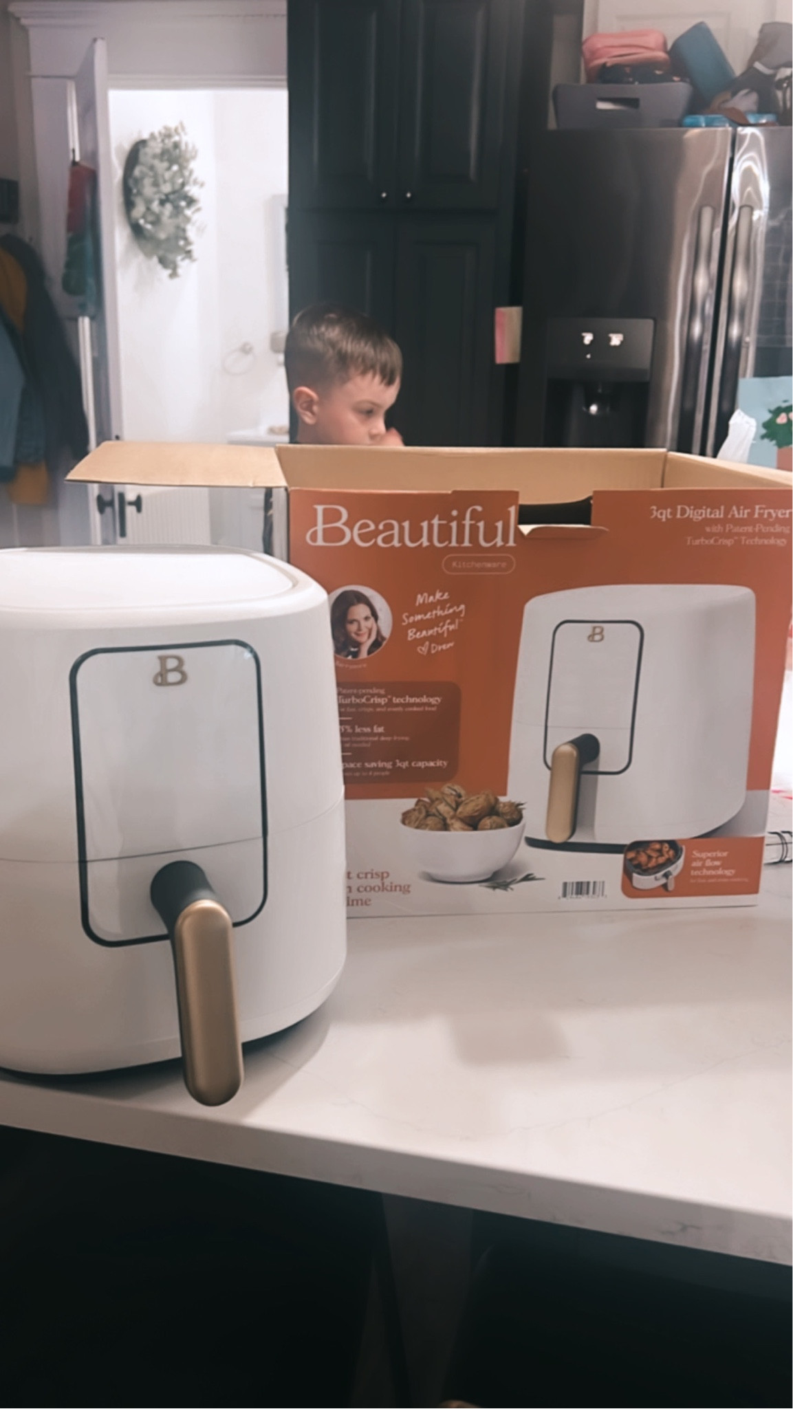 Beautiful 3 Qt Air Fryer with TurboCrisp Technology, White Icing by Drew  Barrymore 