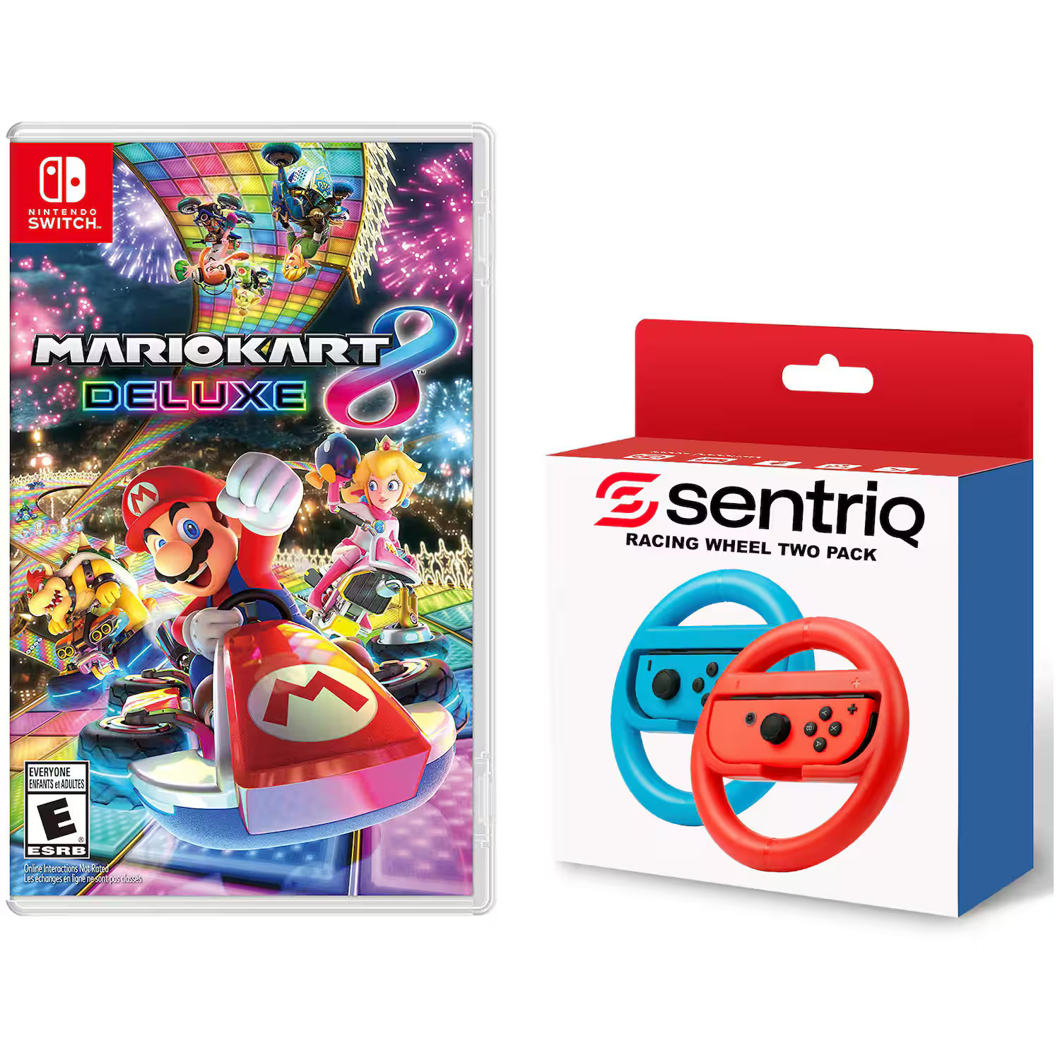 Mario Kart 8 Deluxe - Nintendo Switch with Sentriq Racing Wheel Two Pack Joy Con Attachments Bundle - Nintendo Switch, Nintendo Switch Lite, Nintendo Switch – OLED Model | Best Buy U.S.