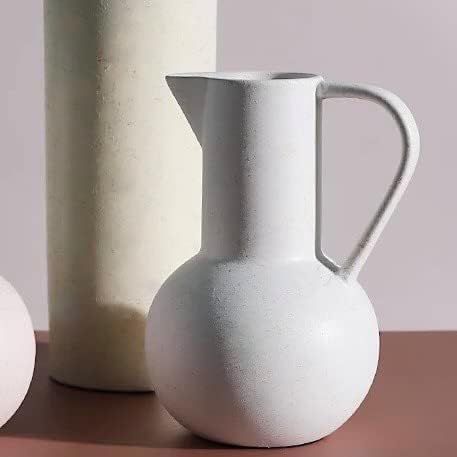 Carrot's Den - Minimalist Nordic Style Ceramic Pitcher Jug Vase, White Vase for Home Decor - Tabl... | Amazon (US)