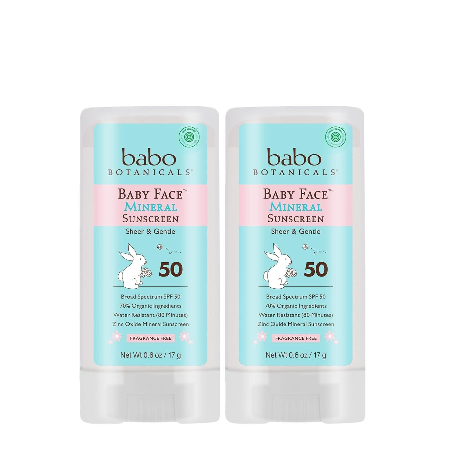 Babo Botanicals Sensitive Baby Mineral Sunscreen Stick SPF 50-70% Organic Ingredients - Zinc Oxid... | Amazon (US)