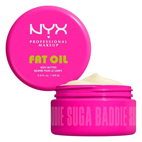 NYX PROFESSIONAL MAKEUP Fat Oil Body Butter in Suga Baddie, Vanilla Scented Body Cream with Avocado Oil and Shea Butter for 24 HR Hydration, Fast Absorbing, Whipped Formula, Vegan & Cruelty-Free | Amazon (US)