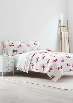 Joyland Red Christmas Car Quilt Set | Belk