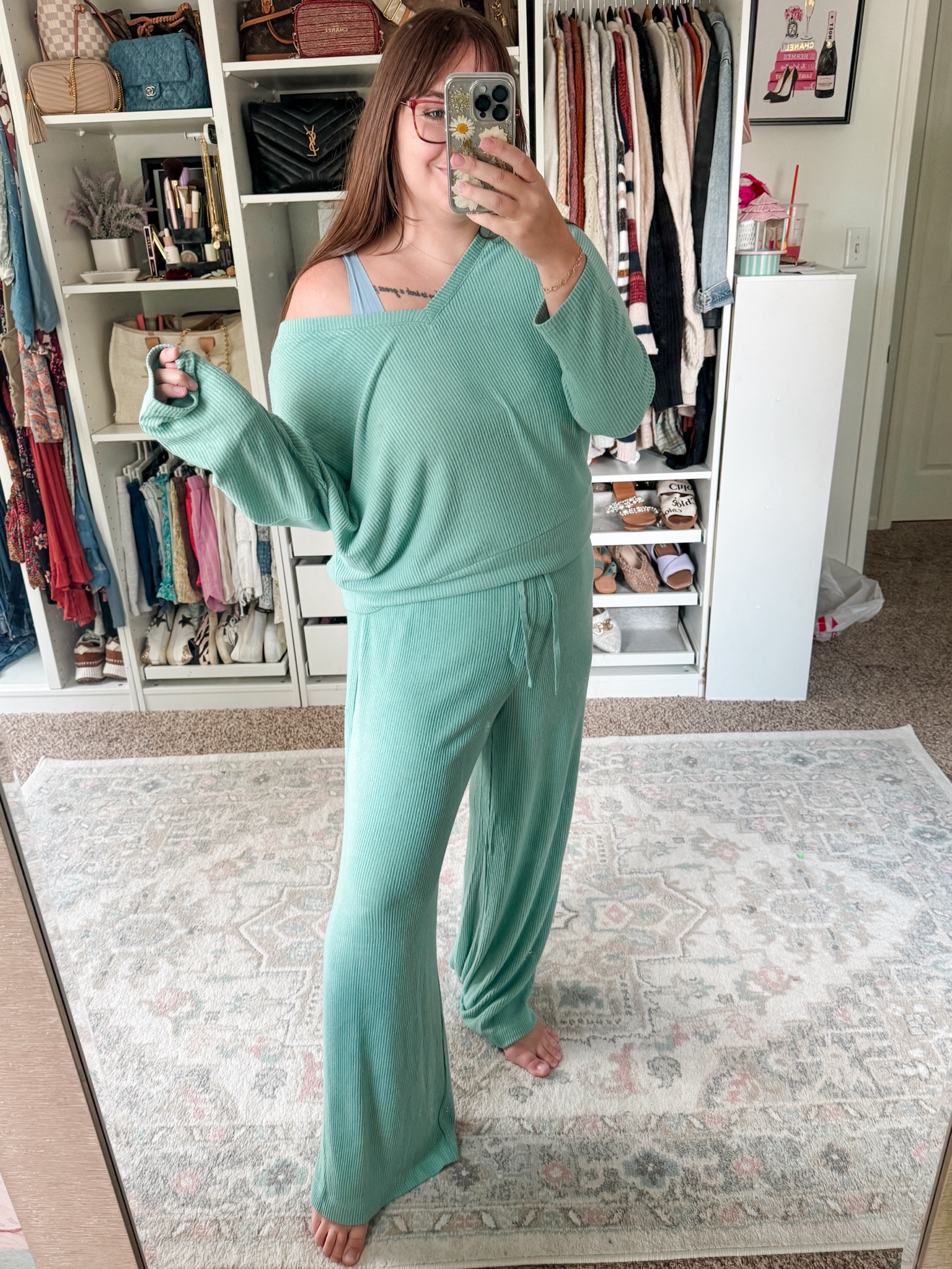 Cozy viral matching lounge set from target! Comes in 4 colors. The material is SO soft. Pajama pants run big and long. I normally wear a large and sized down to a medium. 
I thought the pajama top ran small, so I sized up to an extra large.

Matching lounge set, target fashion, target style, target pajamas, cute pajamas, loungewear, pajama set



#LTKSeasonal #LTKMidsize #LTKFindsUnder50