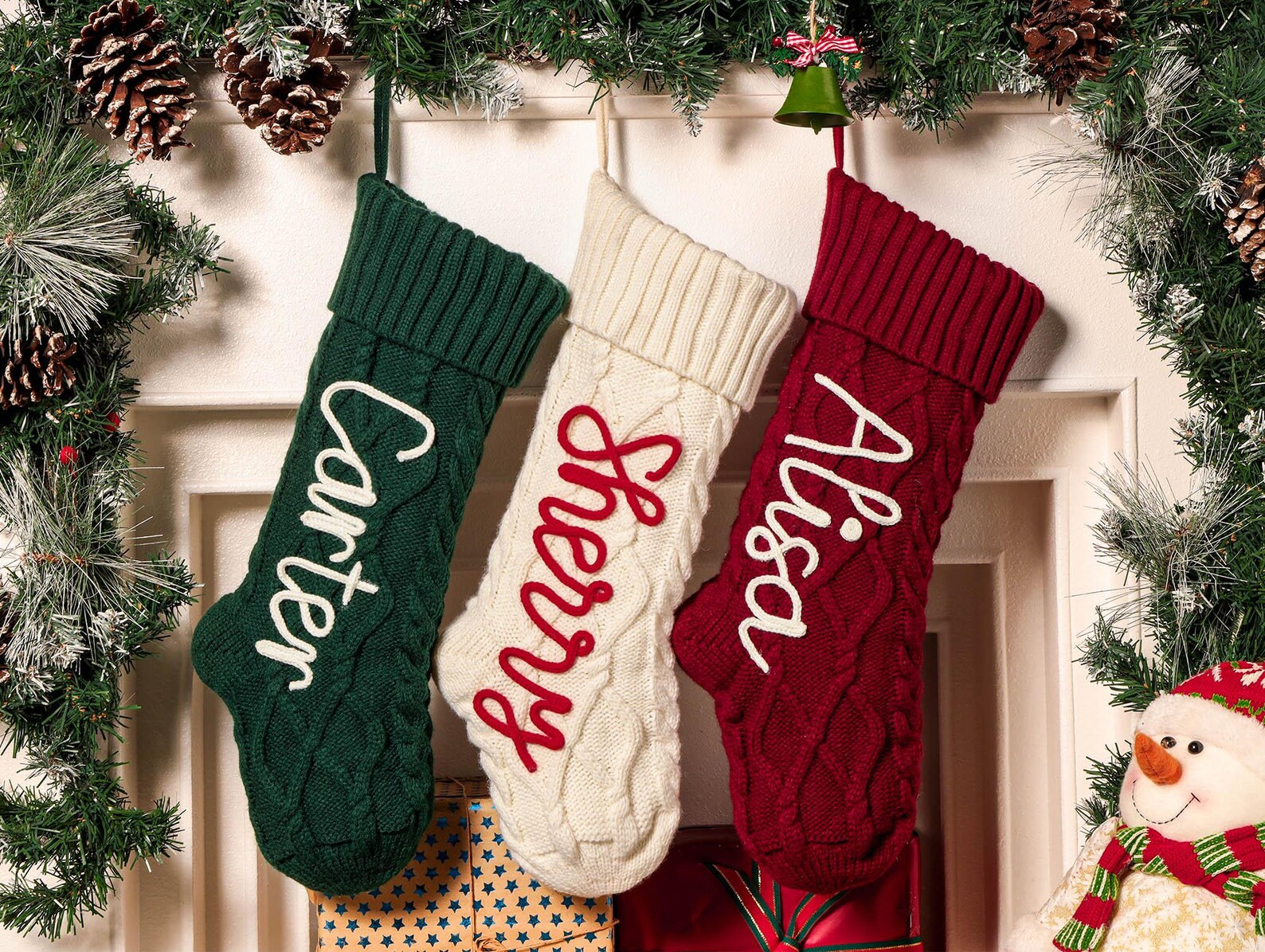 Personalized Christmas Stockings, 2024 Knitted Christmas Stockings With Name, Christmas Family St... | Etsy (US)