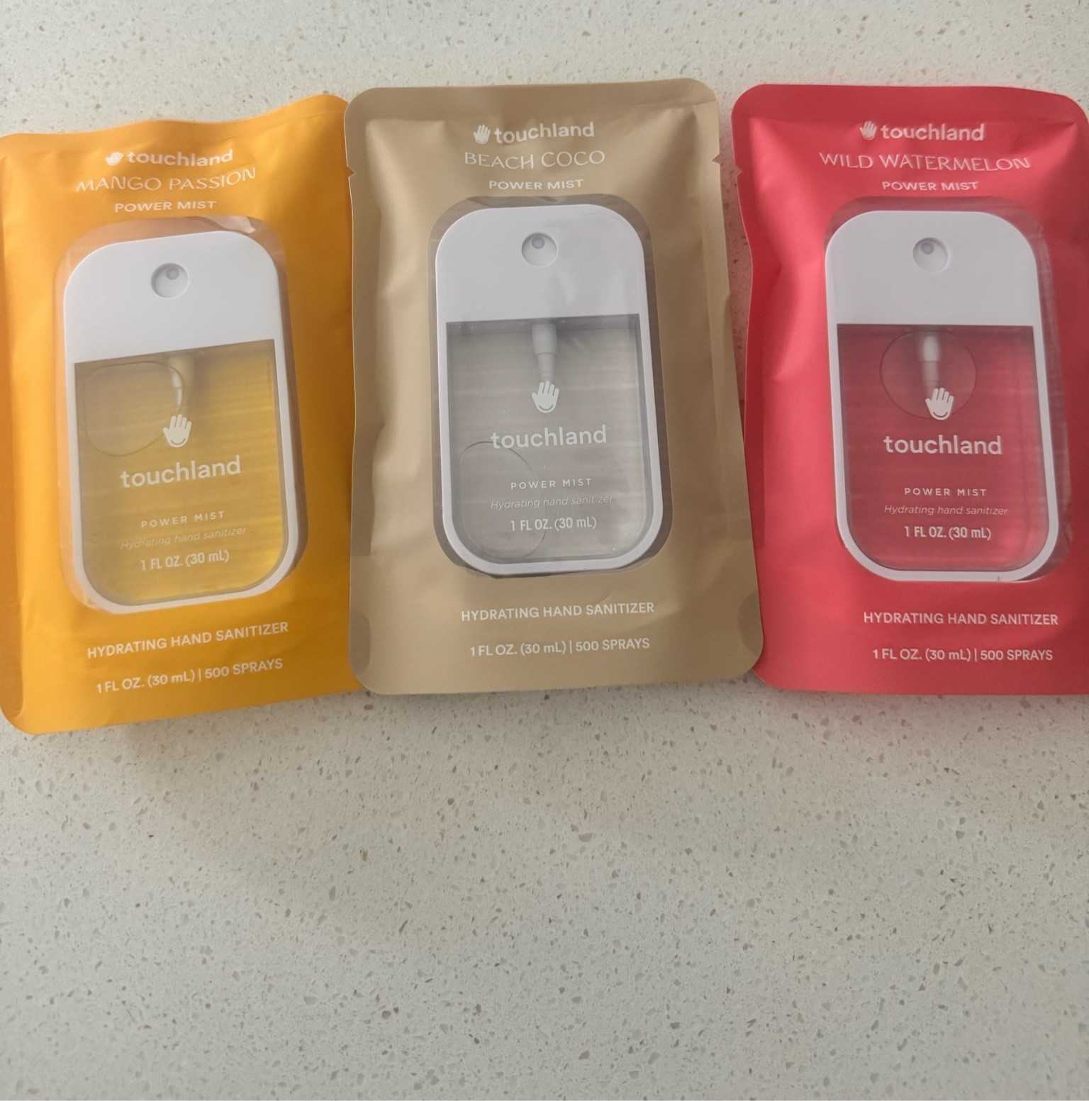 Touchland Power Mist Hydrating Hand Sanitizer Spray, TROPICAL 3-PACK (Mango Passion + Beach Coco + Watermelon), 500-Sprays each, 1FL OZ Travel Size (Set of 3)

#LTKStyleTip #LTKBeauty