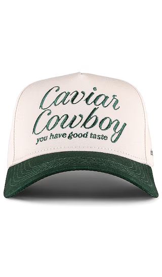 Caviar Cowboy Cap in Beige & Forest Green | Revolve Clothing (Global)