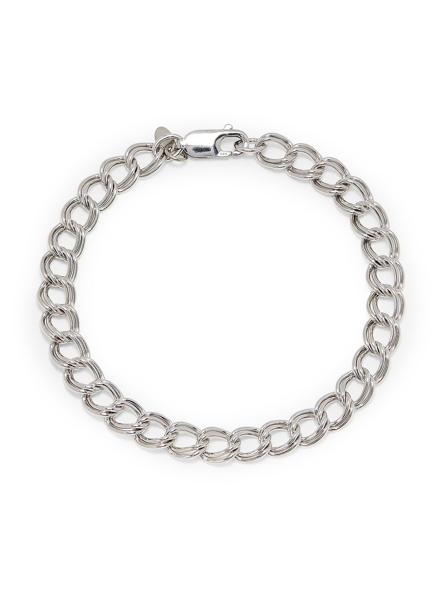 Saks Fifth Avenue Women's Sterling Silver Double Link Curb Chain Bracelet | Saks Fifth Avenue OFF 5TH