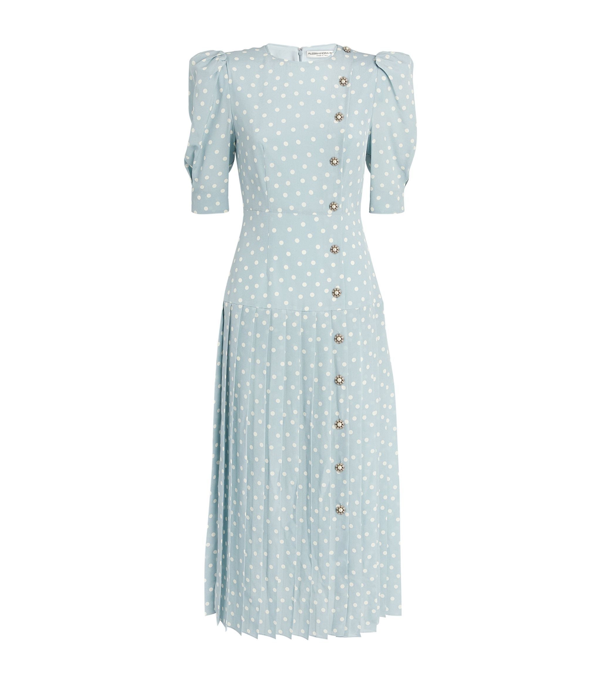 Alessandra Rich Silk Polka-Dot Midi Dress | Harrods US | Harrods