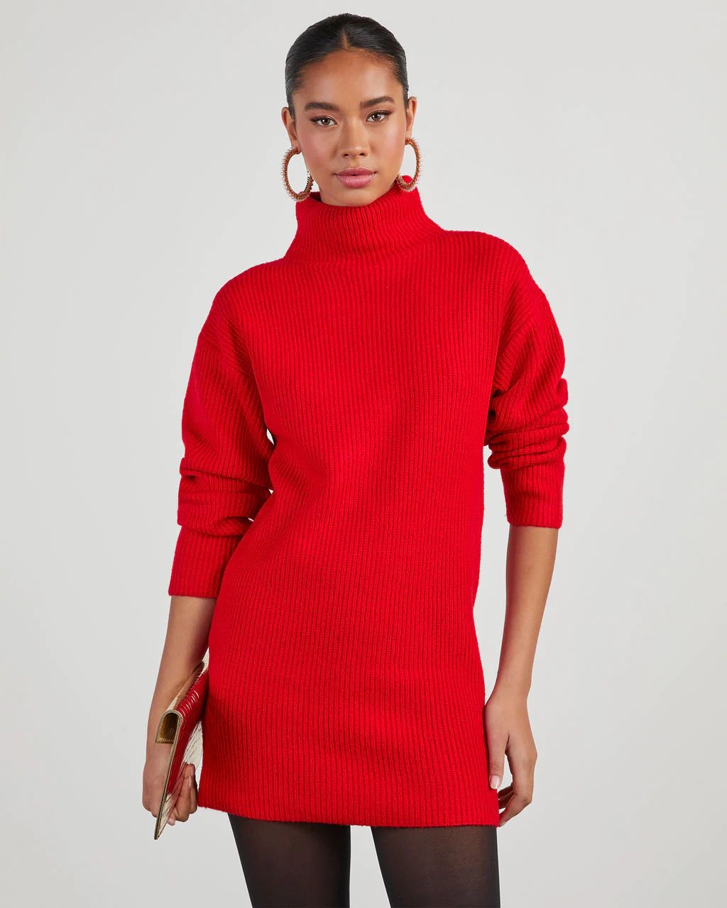 Uptown Girl Mock Neck Sweater Dress | VICI Collection