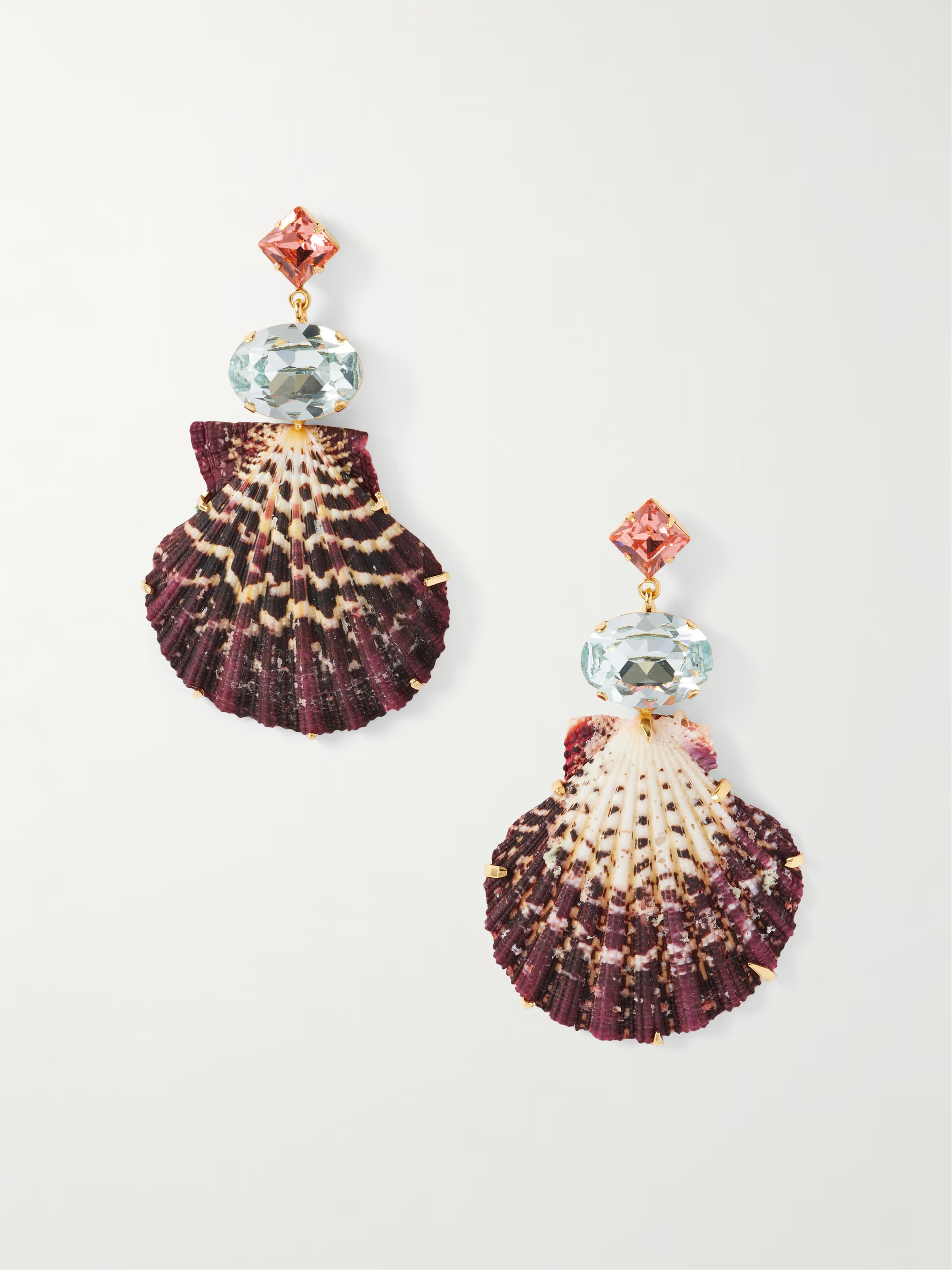 Aegean gold-plated, shell and crystal earrings | NET-A-PORTER (US)