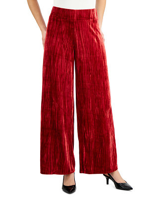 JM Collection Velvet Wide-Leg Pull-On Pants, Created for Macy's & Reviews - Pants & Capris - Wome... | Macys (US)